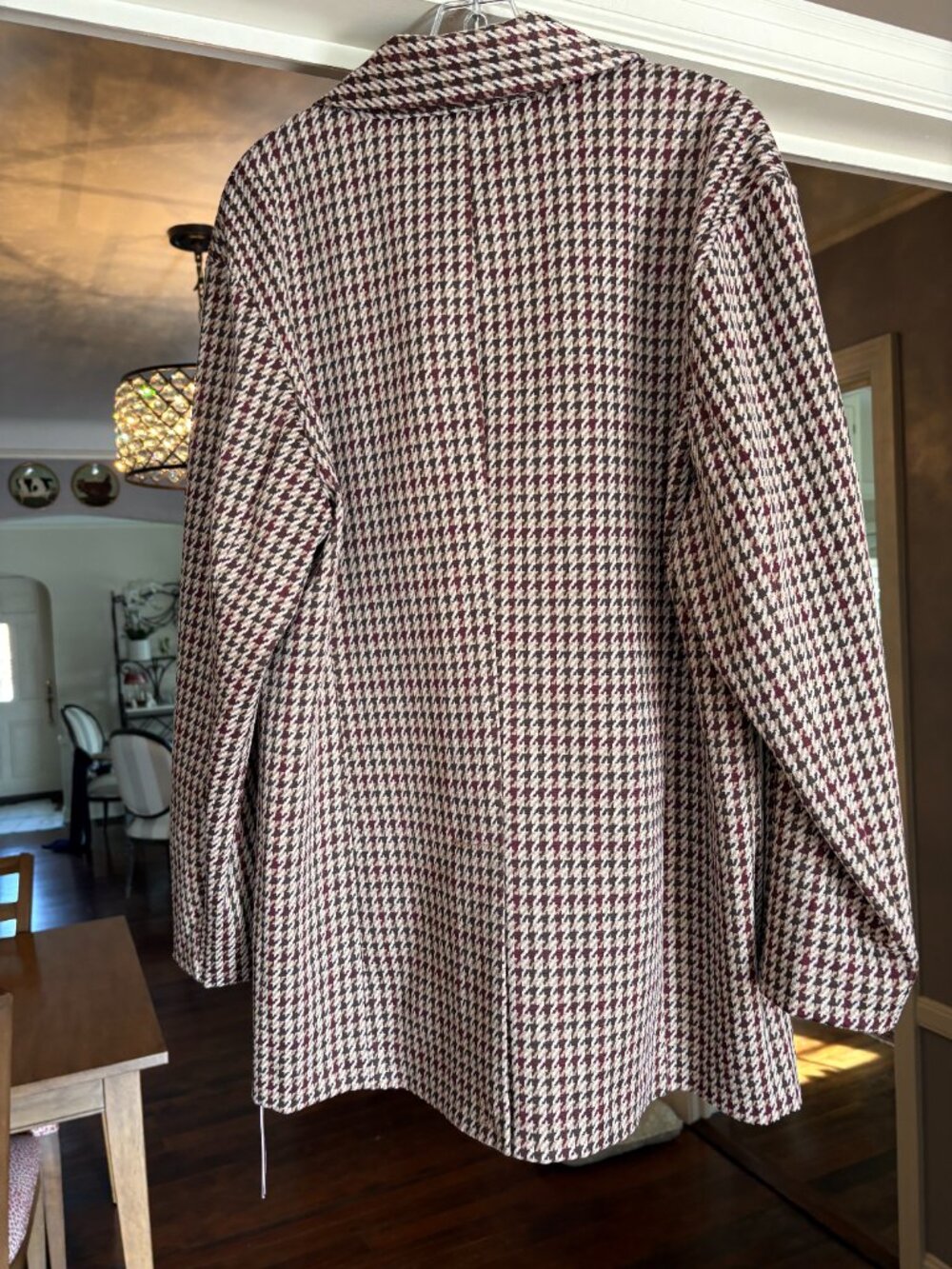 NWT Avec Les Filles Oversized Longline Houndstooth Plaid Blazer. Size XL - Picture 7 of 14